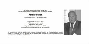 2017-12-04 Armin Weber gestorben