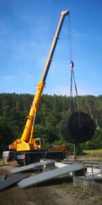 2022-06-30 08.26.34 Austausch defekter Tauchkoerper in der Klaeranlage